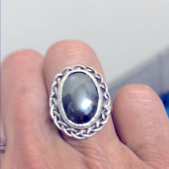 Sterling Silver Hematite Ring - Picture 1 of 7
